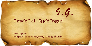 Izsáki Gyöngyi névjegykártya