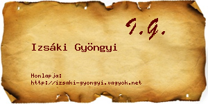 Izsáki Gyöngyi névjegykártya